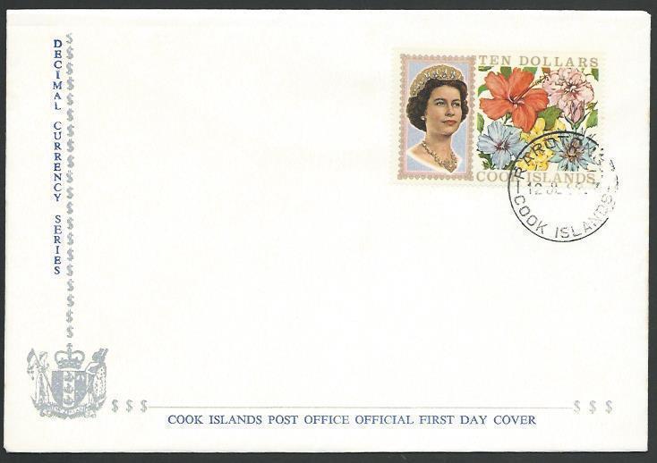 COOK IS 1968 $10 flowers definitive FDC....................................11585