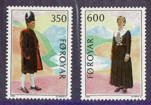 Faroe Islands #189-90 MNH cpl costumes