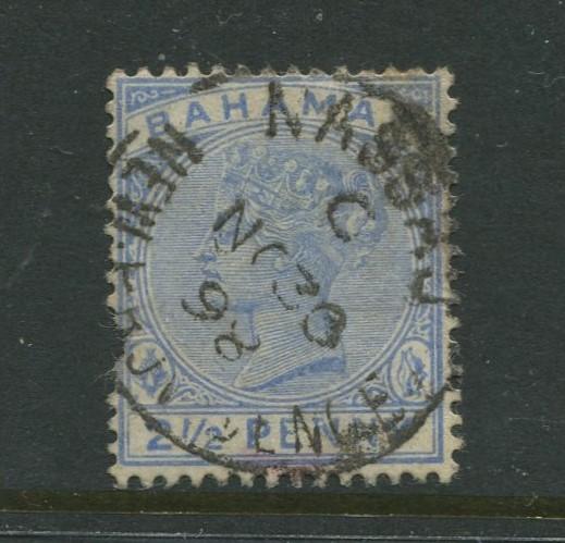 Bahamas -Scott 28 - QV Definitive Issue -1884 - FU - Single 2.1/2p Stamp