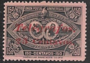 GUATEMALA 1898 25c on 150c Surcharged Telegraph Stamp Hisc. 10 MNG