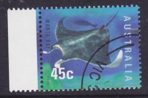 Australia $1702 1998 Planet Ocean Manta ray 45c CTO