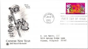 FDC 2001 SC #3500 Postal Soc Commemorative - Oakland, CA - Single - J2771