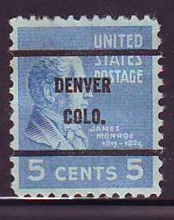 Denver CO, 810-61 Bureau Precancel, 5¢ Monroe