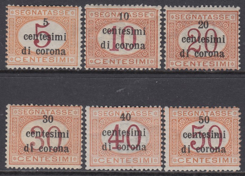 ITALY - 1918 TRENTO e TRIESTE - Sass. Tax 1-6 MH* cv 155$