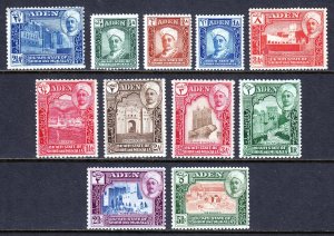 ADEN (SHIHR AND MUKALLA) — SCOTT 1-11 — 1942 PICTORIAL SET — MH — SCV $42