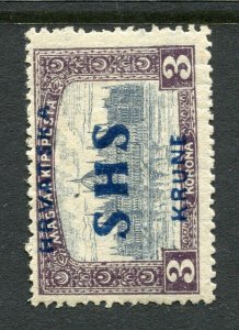 CROATIA; 1918 New Yugoslavia SHS HRVATSKA Optd issue mint 3k. value