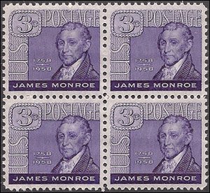 1105 Mint,OG,NH... Block of 4... SCV $1.00... VF/XF