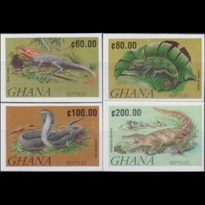 GHANA 1992 - Scott# 1416A-9A Reptiles 60-200c NH