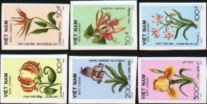 N.Vietnam Scott 2030-35 Mi 2088-93 Imp MNH Flowers IMPERFORATED Value $ 11.50