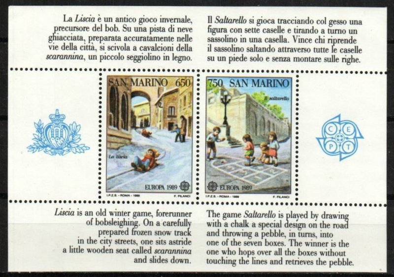 San Marino Stamp 1171  - 89 Europa;;Children's games