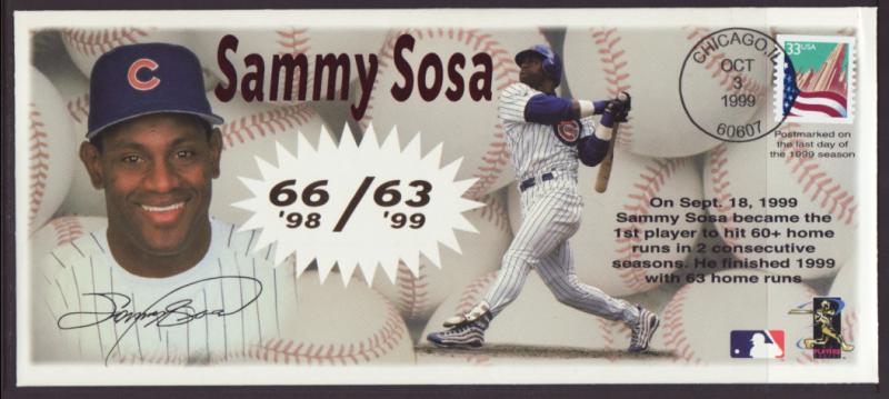 US Sammy Sosa 60+ Homer Runs 2 Seasons 1999 # 10 Cover