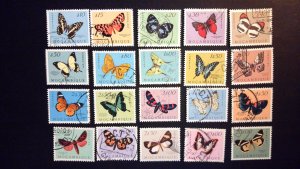 Mozambique Sc# 364-383 Butterflies Complete Set Used