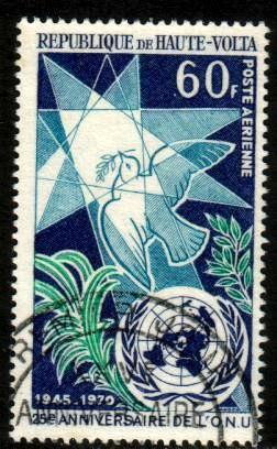 Dove, Star & UN Emblem, Burkina Faso stamp SC#C84 used