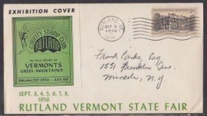United States - Sep 3, 1956 Rutland, VT Exhibition Cover Cover