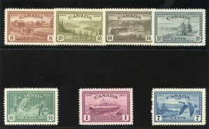 Canada 1946 KGVI Peace Re-conversion set complete superb MNH. SG 401-407.