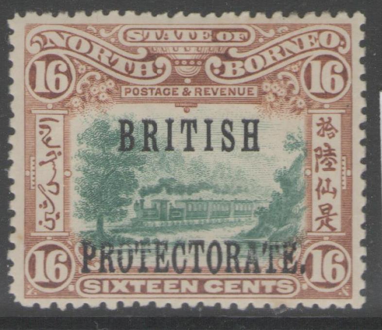 NORTH BORNEO SG136 1902 16c GREEN & CHESTNUT MTD MINT