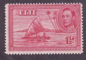 Fiji Sc #132b SG #252b Mint OG 1942 1½ Perf 14 Outrigger Canoe w/Man in Canoe VF