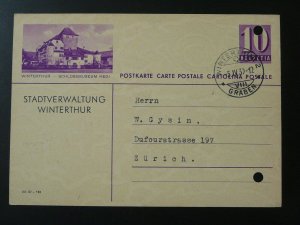 architecture Winterthur castle postal stationery card Switzerland 1939