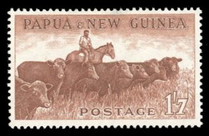 Papua New Guinea #144 Cat$30, 1958 1sh7p red brown, lightly hinged