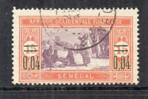 French Senegal 1918 Early Issue Fine Used 4c. Surcharged NW-231091