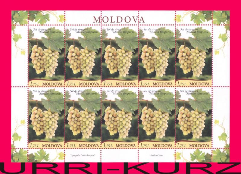 MOLDOVA 2013 Nature Flora Fruits Grapes Muscat s-s Sc804 Mi Klb.849 MNH