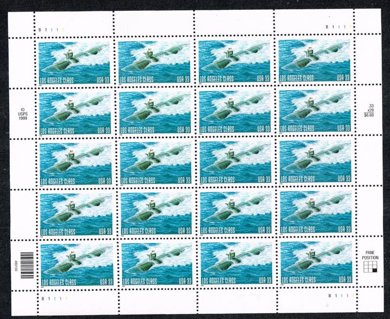 U.S. Submarines fuul sheet MNH