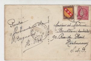 France Tesse La Madeleine 1946 Stamps Picture Post Card to Montmorency Ref 32109