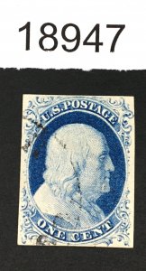 MOMEN: US STAMPS # 9 IMPERF VF USED LOT #18947