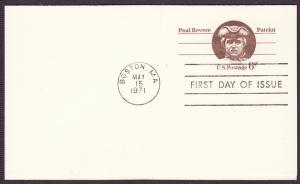UY22 Paul Revere uncacheted FDC