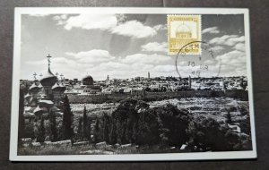 1948 Palestine RPPC Postcard Cover Bethlehem to Buffalo NY USA