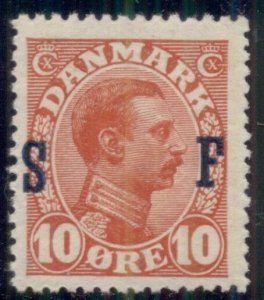 DENMARK #M2a (168v1) 10ore Military Stamp NH INVERTED 'S', VF, Scott $450.00