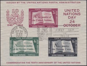 38 United Nations 1955 Tenth Anniv.  SS Used