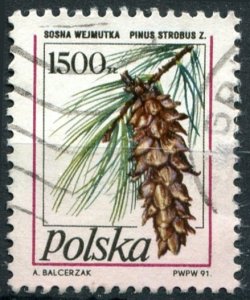 Poland Sc#3014 Used, 1500z multi, Pine Cones (1991)