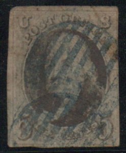 USA #1 VF, grid cancels, neat piece! Retail $350