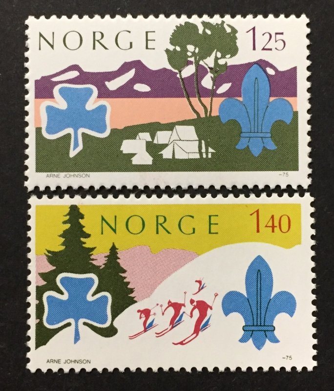 Norway 1975  #656-7, Boy Scouts, MNH.