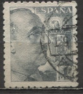 Spain; 1940; Sc. # 702; Used Single Stamp w/o Imprint, Perf 9 1/2 x 10 1/2