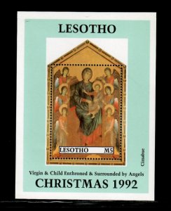 Lesotho 1992 - Christmas Art - Souvenir Stamp Sheet - Scott #935 - MNH
