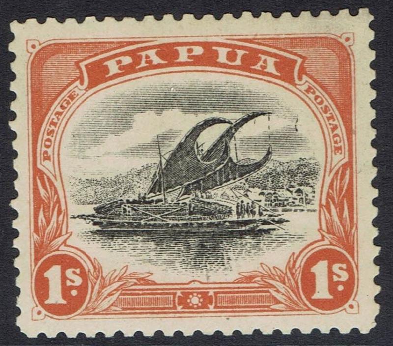 PAPUA 1907 LAKATOI SMALL PAPUA 1/- WMK UPRIGHT PERF 11 