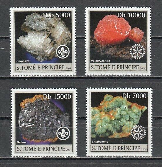 St. Thomas, 2004 issue. Minerals issue with Scout & Rotary Logos. ^