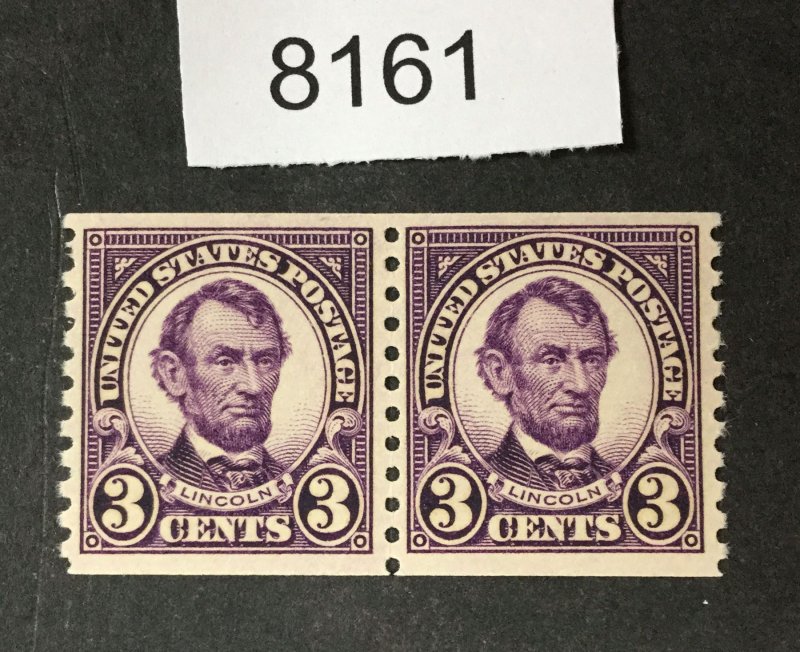 MOMEN: US STAMPS # 600 PAIR MINT OG NH VF+ LOT #B 8161