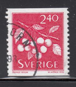 Sweden 1993 used Scott #2004 2.40k Prunus avium Wild cherries Coil