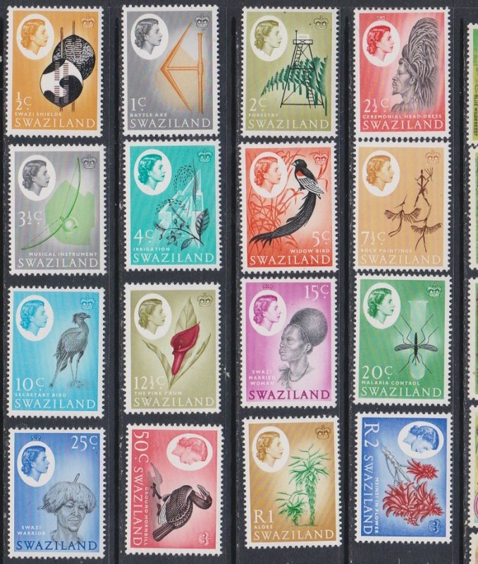 Swaziland 1962 Scott 92-107 Queen and Swazi Sheiks MlH