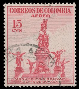 COLOMBIA YEAR 1954 AIRMAIL STAMP SCOTT # C242. USED. # 3