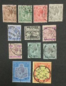 MOMEN: MALTA SG # 1914-21 MULT CROWN CA USED LOT #198914-6305