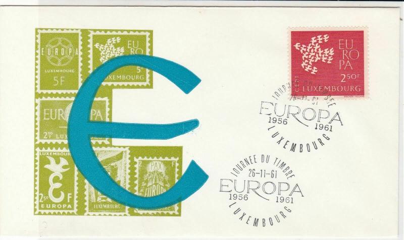 Luxembourg Europa 1961 Journee Du Timbre Two Cancels Stamps Cover R 18710