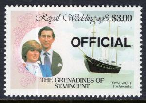 St Vincent Grenadines O3 Royal Wedding MNH VF