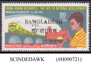 BANGLADESH - 1972 20p - OVERRINTED ON PAKISTAN - 1V MNH