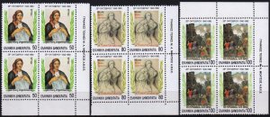 Greece 1990 Rejection of the Italian Ultimatum Mi.1769 - 71 Blocks of 4 MNH
