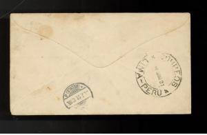 1891 Bolivia Postal Stationery Cover to Germany via Peru and Panama