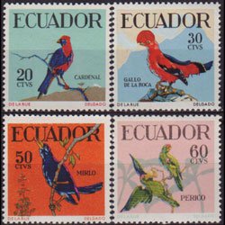 ECUADOR 1958 - Scott# 645-8 Birds Set of 4 NH